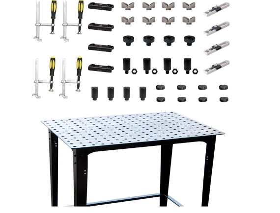 Kit pour fixation de tubes ronds et carrés Table FixturePoint + Brides + Accessoires TBHKM300 STRONGHAND TOOLS