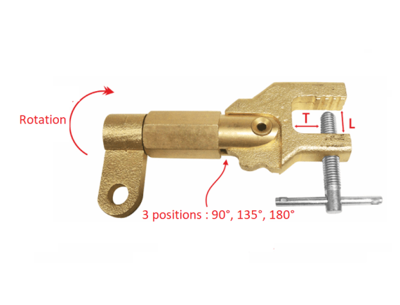Brass Rotating Earth Clamp 400A at 35% and 300A at 60%